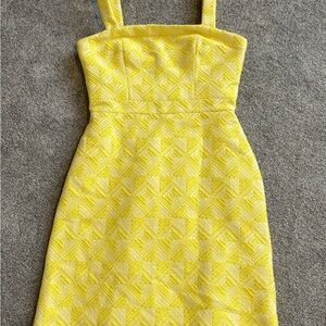 Hutch Yellow & White Textured Dress Anthropologie Size 4